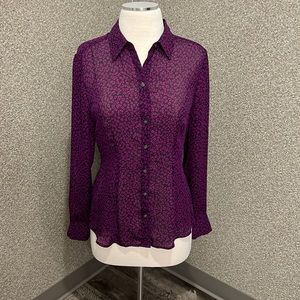 Banana Republic Sheer Long Sleeve Button Up NWT Blouse size 4